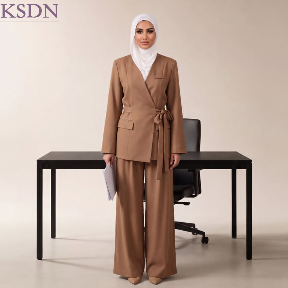 Womens Blazer - بدلة نسائية أنيقة للمكتب مع حجاب،