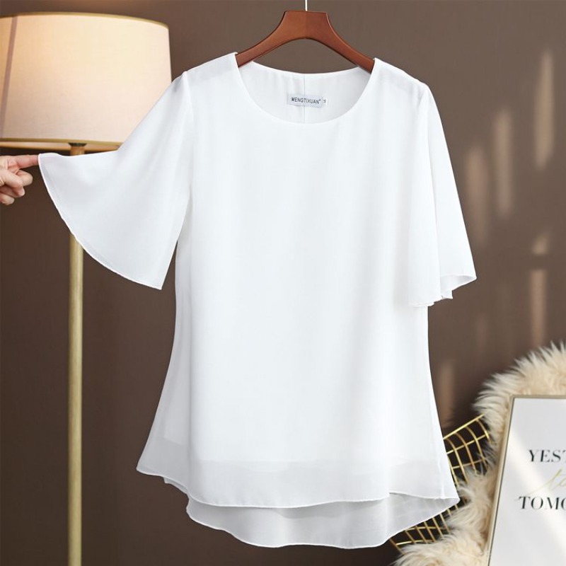 Silk Blouse - بلوزة حريرية أنيقة بمقاسات كبيرة، أكمام