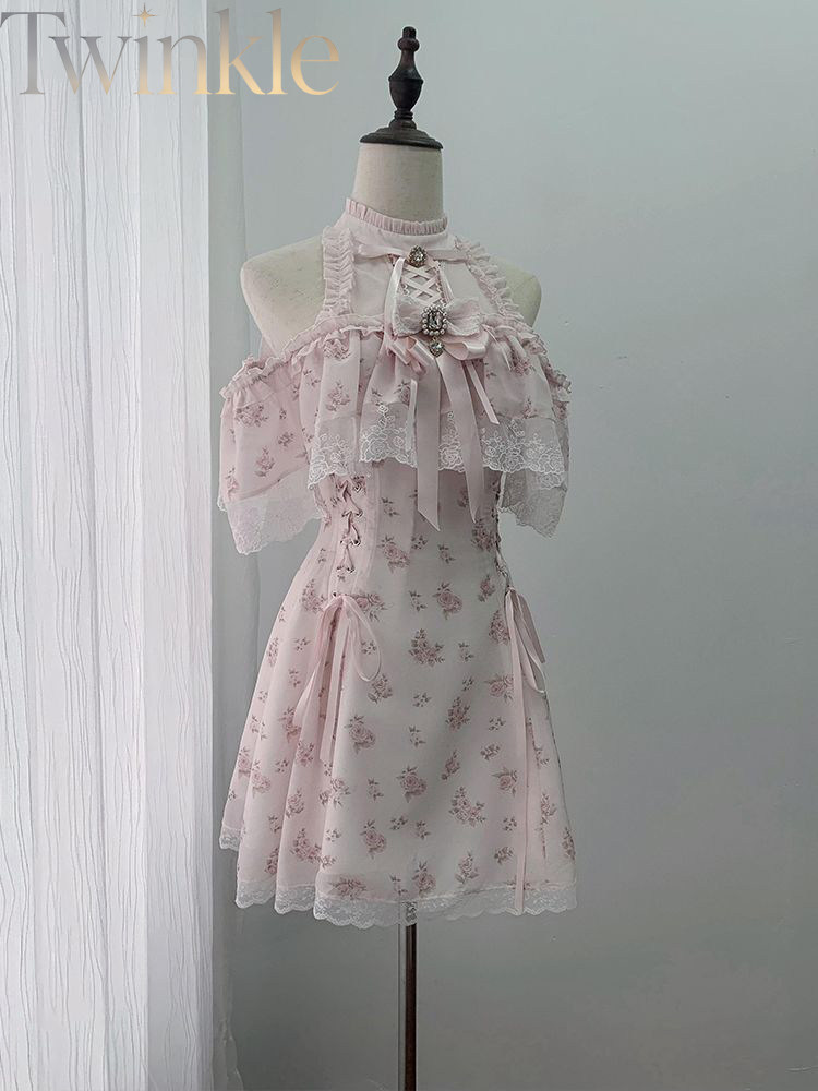 Midi Dress - فستان صيفي مزين بالزهور بتصميم مكشوف