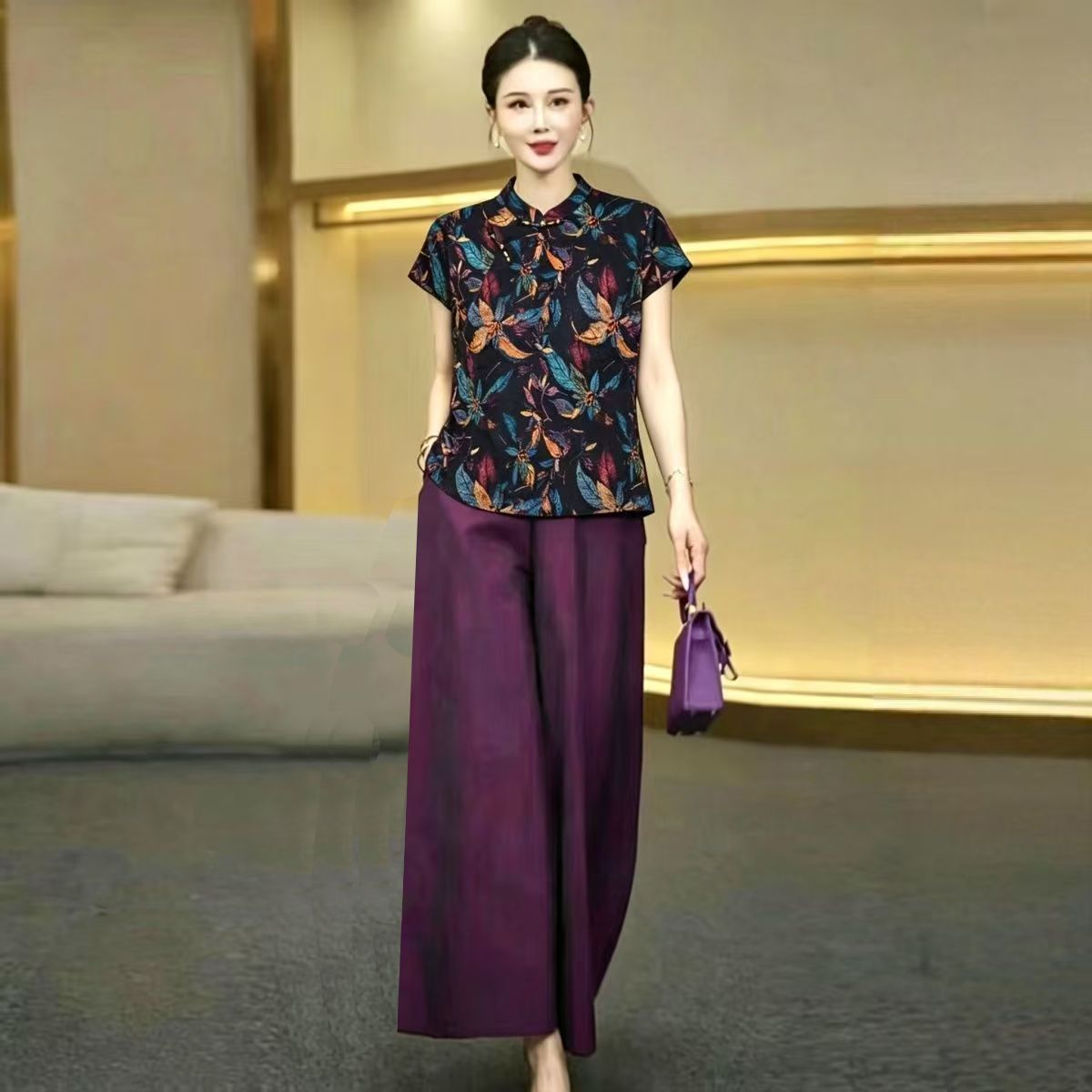 Silk Blouse - بدلة حريرية صيفية جديدة بتصميم ريترو