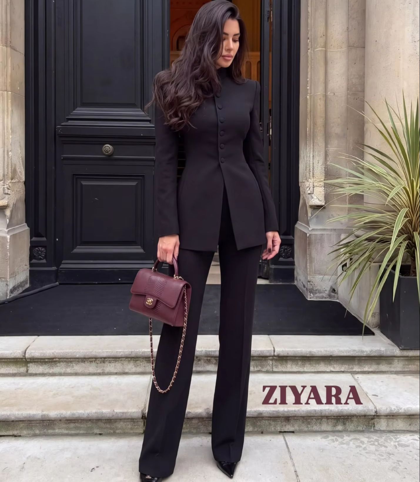 Womens Blazer - بدلة نسائية من قطعتين، بليزر طويل