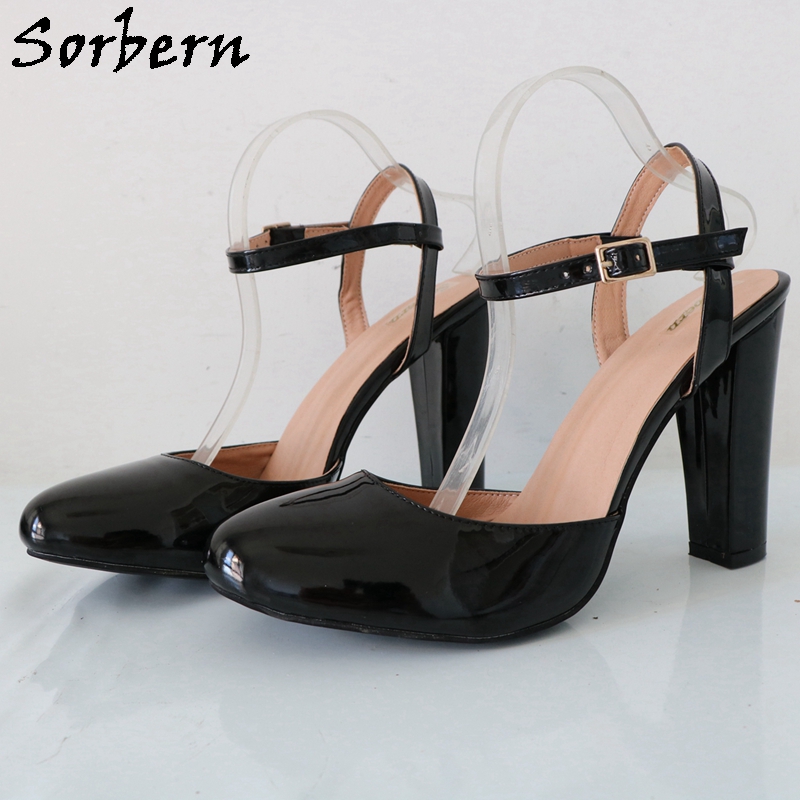 Pump Heel Block - Sorbern-أحذية كعب مكتنزة حزام الكاحل للنساء