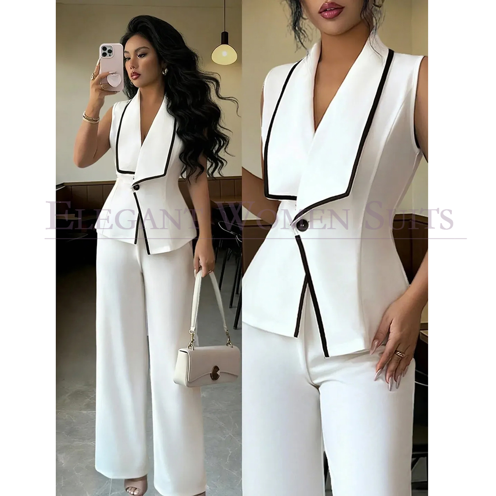 Womens Blazer - بدلة نسائية أنيقة بزر واحد، مخصصة