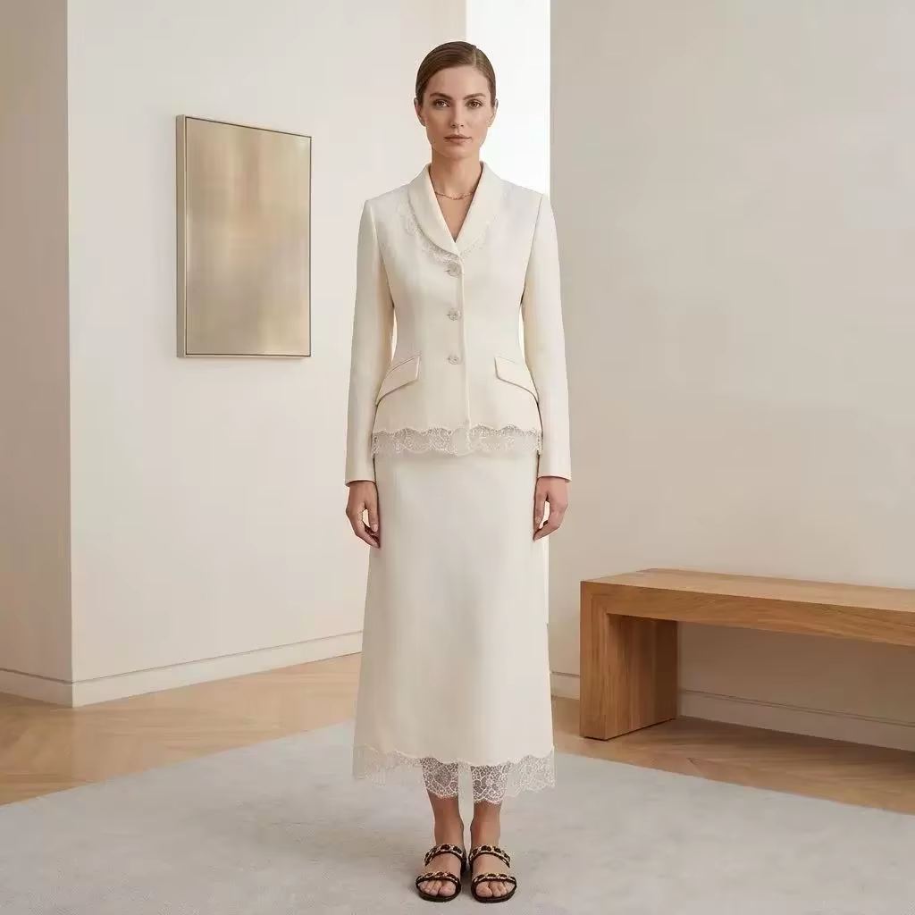 Formal Skirt - بدلة تنورة فاخرة من مزيج الصوف