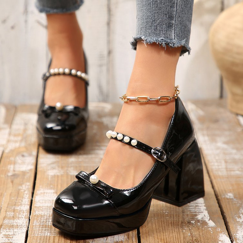 Pump Heel Block - العلامة التجارية الفاخرة كتلة كعب ماري
