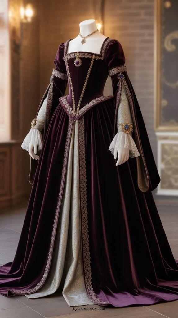 Evening Gown - خمر دوقة الأرجواني الحفلة حفلة تنكرية