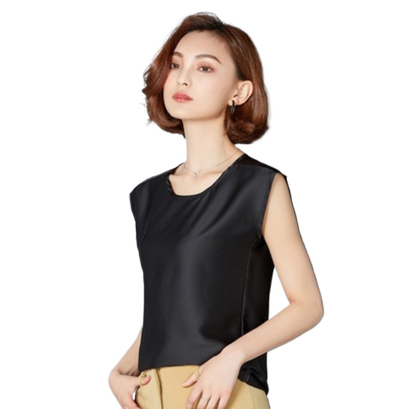 Silk Blouse - سترة حريرية مثيرة للنساء بدون أكمام،