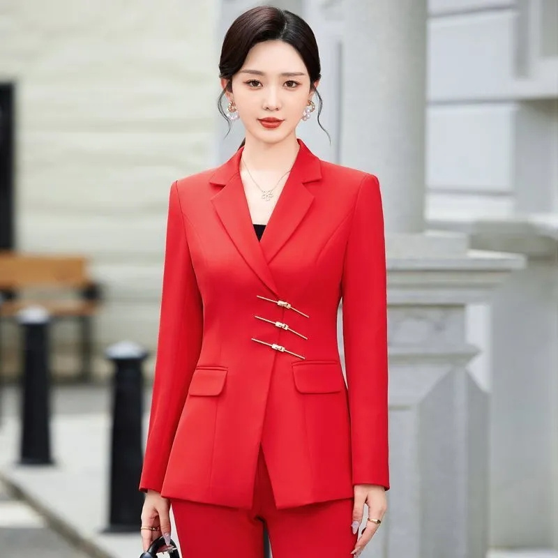 2025 موضة أبيض أحمر أسود سترة  - مراجعة Women'S Red Formal Wear وسعره