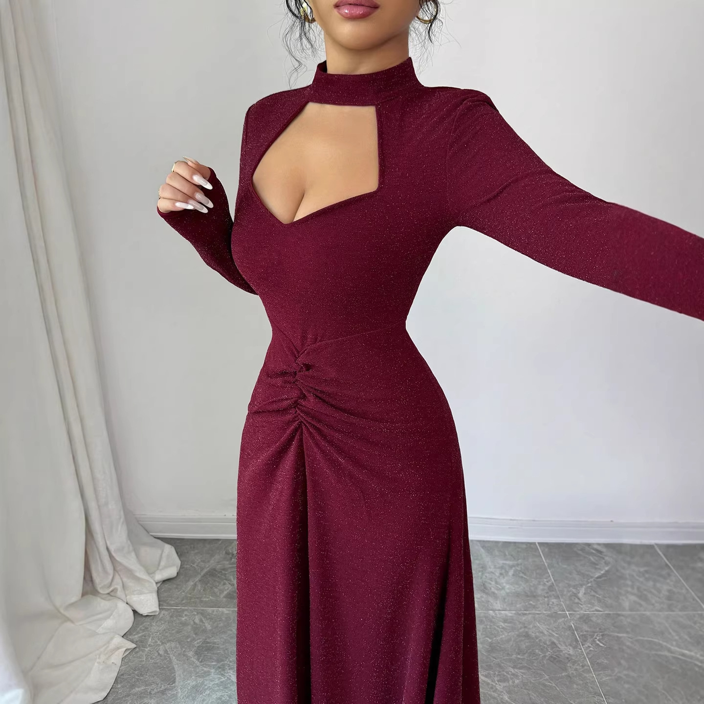 فستان ميدي ضيق مثير بتصميم مطو - مراجعة Midi Dress وسعره