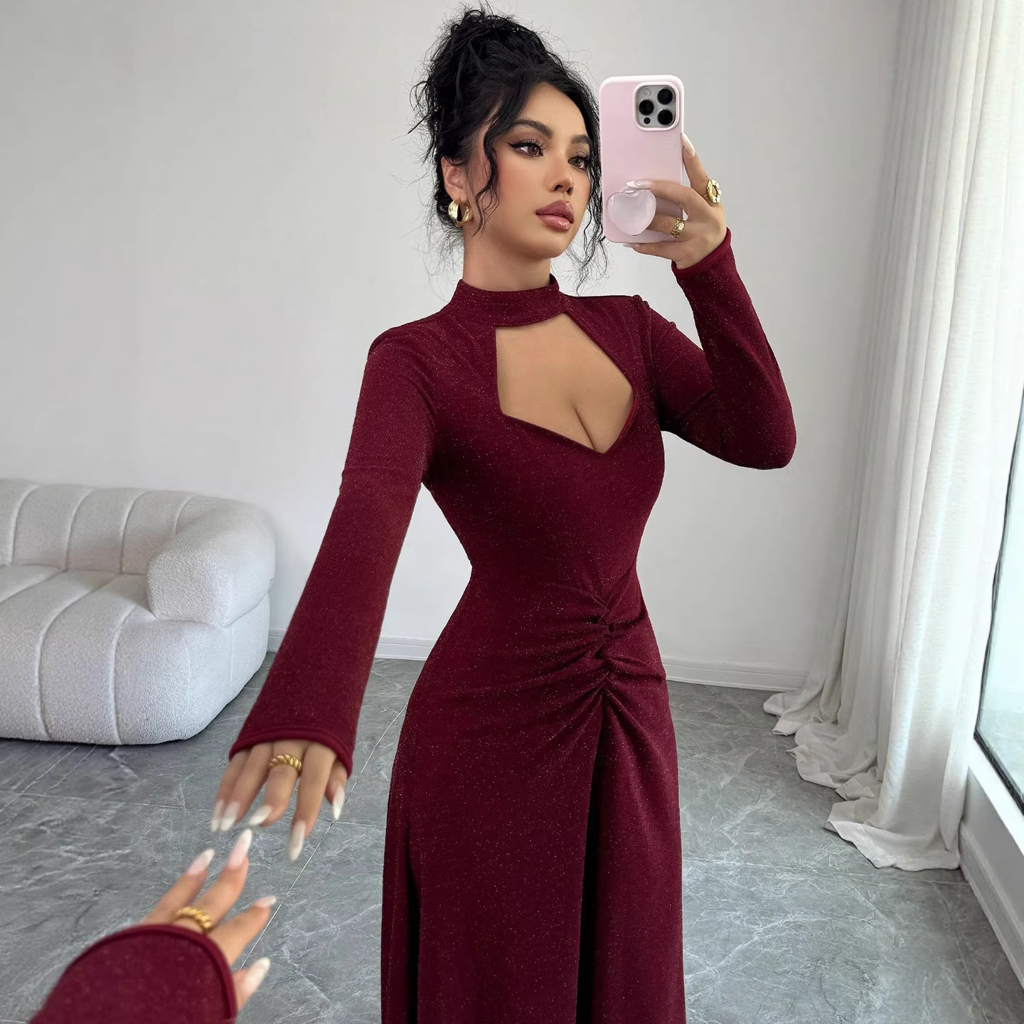 فستان ميدي ضيق مثير بتصميم مطو - مراجعة Midi Dress وسعره