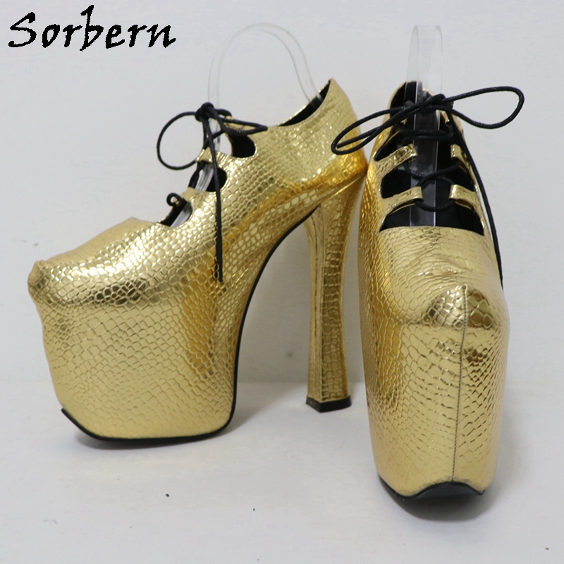 Sorbern الذهب التمساح 20 سنتيم - مراجعة Pump Heel Block وسعره