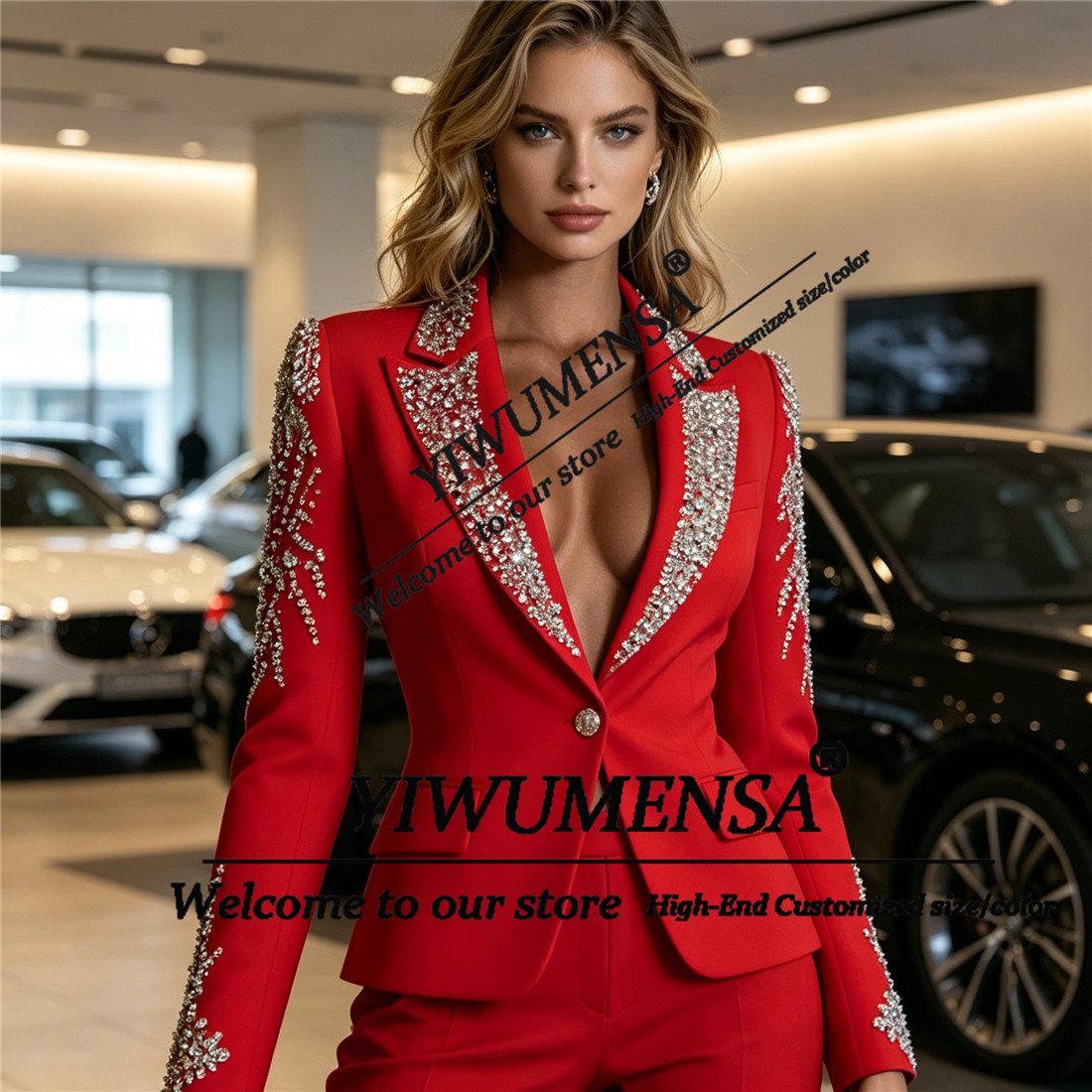 بدلات نسائية فاخرة من قطعتين م - مراجعة Womens Blazer وسعره