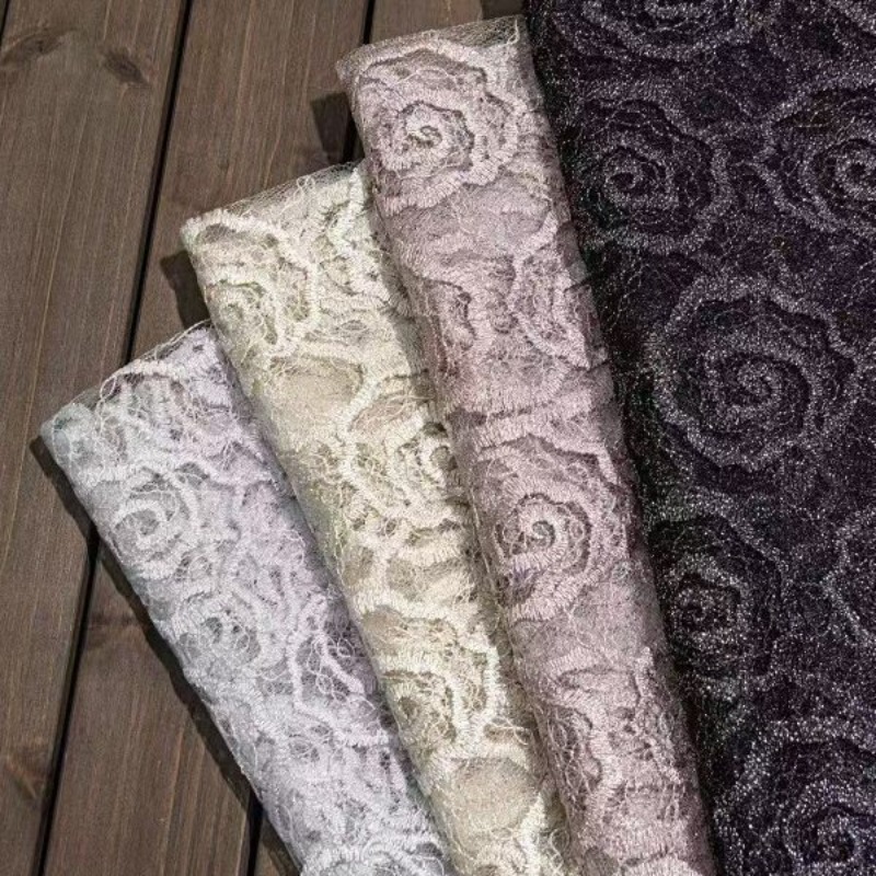 قماش دانتيل مطرز من التول بتطر - مراجعة Lace Dress وسعره