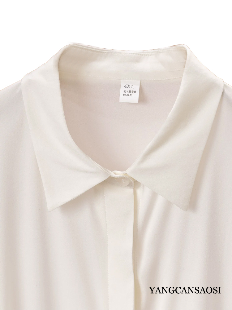 قميص نسائي طويل الأكمام مناسب  - مراجعة Silk Blouse وسعره