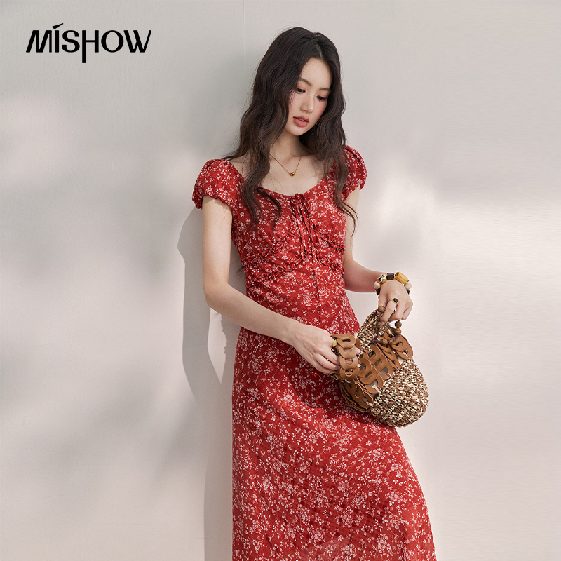 فستان ميدي نسائي من الشيفون ال - مراجعة Women'S Red Formal Wear وسعره