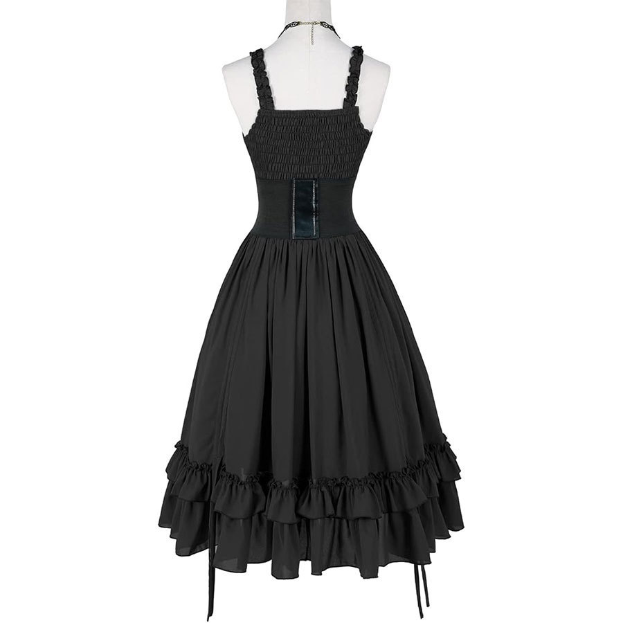 فستان نسائي قوطي أسود بتصميم ك - مراجعة Midi Dress وسعره