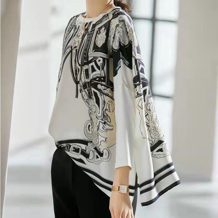 قميص حريري مقلد مع تأثير ثنيات - مراجعة Silk Blouse وسعره