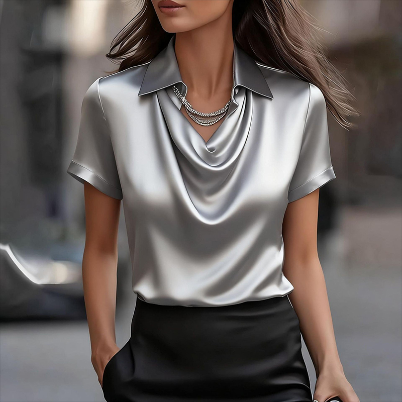 كل مباراة الساتان قميص المرأة  - مراجعة Silk Blouse وسعره