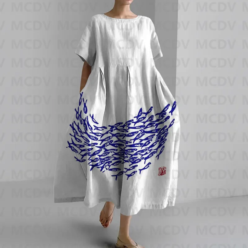 اليابانية خمر الأسماك الفن طبا - مراجعة Midi Dress وسعره