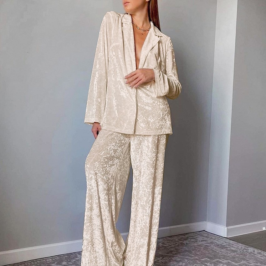 طقم بيجامة لانجري مخملي بتصميم - مراجعة Womens Blazer وسعره