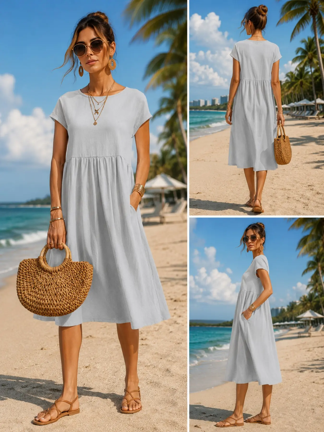 فستان نسائي كاجوال متوسط الطول - مراجعة Midi Dress وسعره