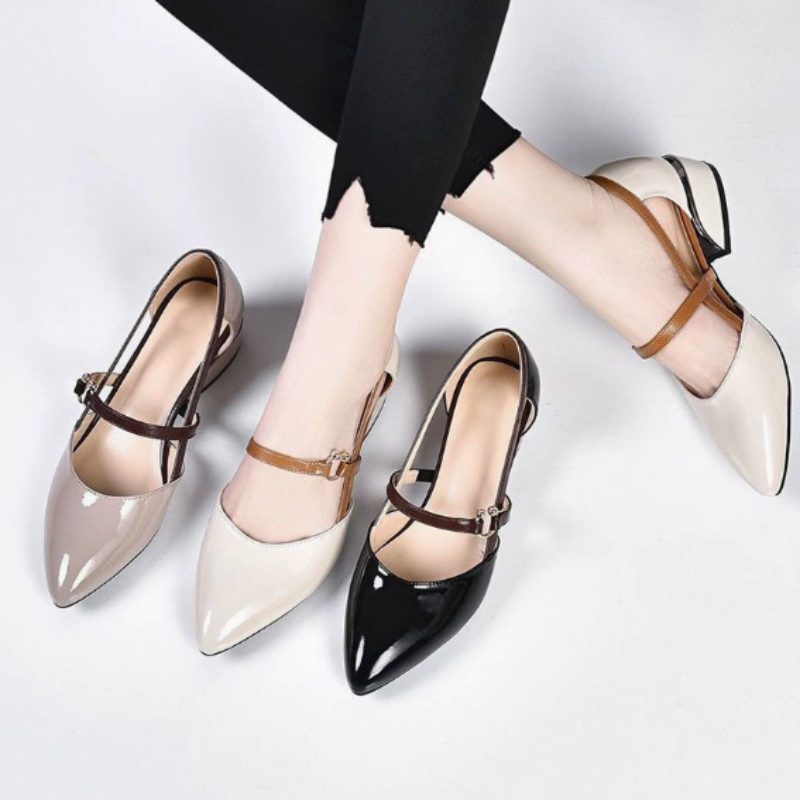 أحذية نسائية بلونين مع كعب مرب - مراجعة Pump Heel Block وسعره
