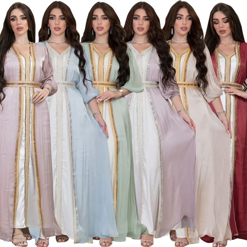 فستان سهرة طويل من الساتان بلو - مراجعة Evening Gown وسعره