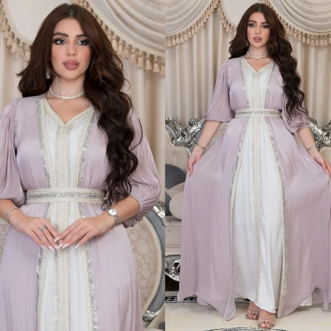 فستان سهرة طويل من الساتان بلو - مراجعة Evening Gown وسعره